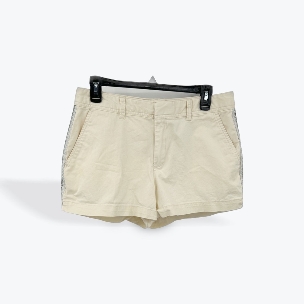 GAP Womens Size 6 Khaki Tan 3" Short Casual Summer‎ Red Trim Accents